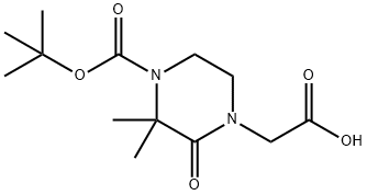 1-Piperazineacetic acid, 4-[(1,1-dimethylethoxy)carbonyl]-3,3-dimethyl-2-oxo- Structure