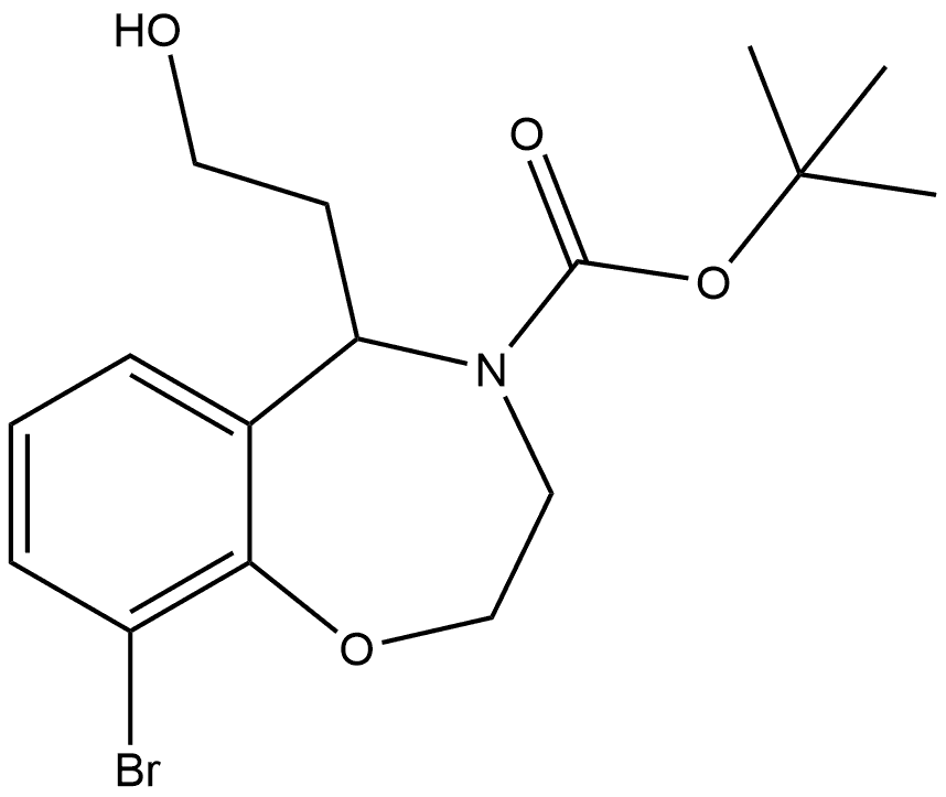 tert-butyl 9-bromo-5-(2-hydroxyethyl)-3,5-dihydro-2H-1,4-benzoxazepine-4-carboxylate Structure