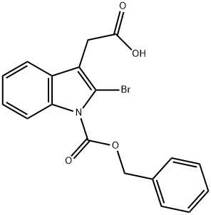 2-(1-((Benzyloxy)carbonyl)-2-bromo-1H-indol-3-yl)acetic acid Structure