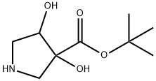 3-Pyrrolidinecarboxylic acid, 3,4-dihydroxy-, 1,1-dimethylethyl ester Structure