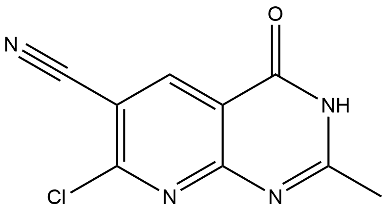 7-Chloro-3,4-dihydro-2-methyl-4-oxopyrido[2,3-d]pyrimidine-6-carbonitrile 구조식 이미지