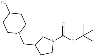 tert-Butyl 3-[(4-hydroxypiperidin-1-yl)methyl]pyrrolidine-1-carboxylate Structure