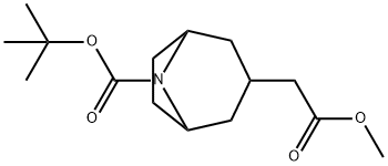 tert-butyl 3-(2-methoxy-2-oxo-ethyl)-8-azabicyclo[3.2.1]octane-8-carboxylate Structure