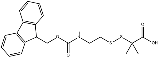Propanoic acid, 2-[[2-[[(9H-fluoren-9-ylmethoxy)carbonyl]amino]ethyl]dithio]-2-methyl- 구조식 이미지