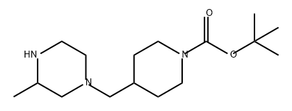 1-Piperidinecarboxylic acid, 4-[(3-methyl-1-piperazinyl)methyl]-, 1,1-dimethylethyl ester Structure