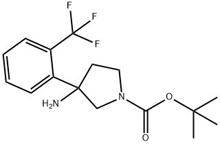 1-Pyrrolidinecarboxylic acid, 3-amino-3-[2-(trifluoromethyl)phenyl]-, 1,1-dimeth… Structure