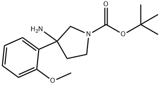 1-Pyrrolidinecarboxylic acid, 3-amino-3-(2-methoxyphenyl)-, 1,1-dimethylethyl es… Structure