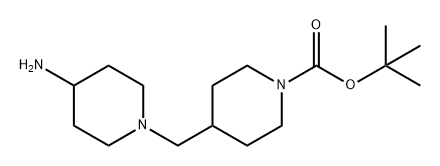 1-Piperidinecarboxylic acid, 4-[(4-amino-1-piperidinyl)methyl]-, 1,1-dimethylethyl ester Structure