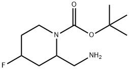 1-Piperidinecarboxylic acid, 2-(aminomethyl)-4-fluoro-, 1,1-dimethylethyl ester Structure