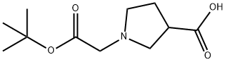 1-Pyrrolidineacetic acid, 3-carboxy-, 1-(1,1-dimethylethyl) ester Structure