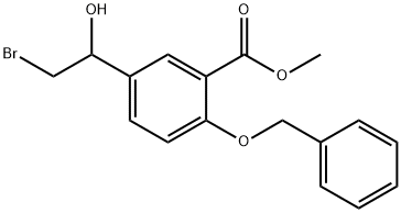 Benzoic acid, 5-(2-bromo-1-hydroxyethyl)-2-(phenylmethoxy)-, methyl ester Structure