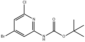 Carbamic acid, N-(4-bromo-6-chloro-2-pyridinyl)-, 1,1-dimethylethyl ester Structure