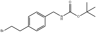 Carbamic acid, N-[[4-(2-bromoethyl)phenyl]methyl]-, 1,1-dimethylethyl ester Structure