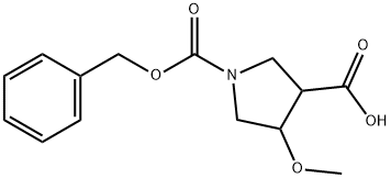 Trans-1-(benzyloxycarbonyl)-4-methoxypyrrolidine-3-carboxylic acid Structure