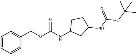 Carbamic acid, N-[3-[[(1,1-dimethylethoxy)carbonyl]amino]cyclopentyl]-, phenylmethyl ester Structure