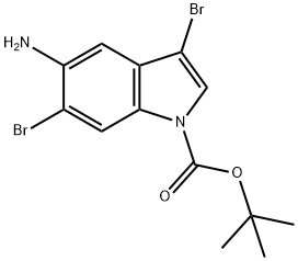 Tert-butyl 5-amino-3,6-dibromoindole-1-carboxylate Structure