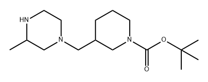 1-Piperidinecarboxylic acid, 3-[(3-methyl-1-piperazinyl)methyl]-, 1,1-dimethylethyl ester Structure