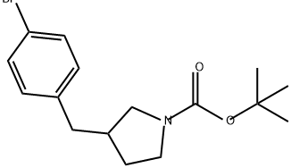 tert-butyl
3-[(4-bromophenyl)methyl]pyrrolidine-1-carboxyla
te Structure