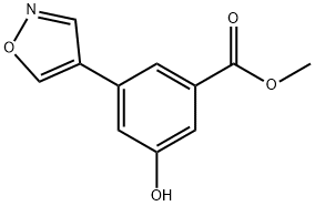 Benzoic acid, 3-hydroxy-5-(4-isoxazolyl)-, methyl ester Structure