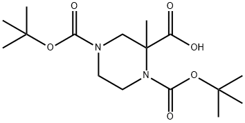 1,2,4-Piperazinetricarboxylic acid, 2-methyl-, 1,4-bis(1,1-dimethylethyl) ester Structure