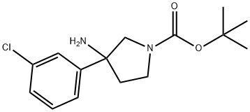 1-Pyrrolidinecarboxylic acid, 3-amino-3-(3-chlorophenyl)-, 1,1-dimethylethyl est… Structure