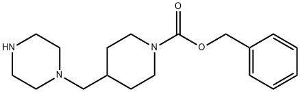 1-Piperidinecarboxylic acid, 4-(1-piperazinylmethyl)-, phenylmethyl ester 구조식 이미지