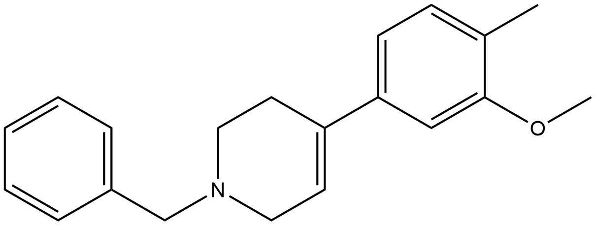 1,2,3,6-Tetrahydro-4-(3-methoxy-4-methylphenyl)-1-(phenylmethyl)pyridine Structure