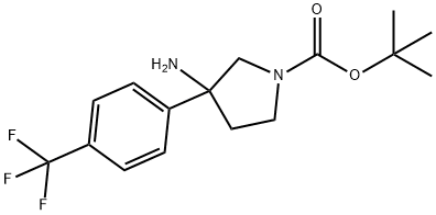 1-Pyrrolidinecarboxylic acid, 3-amino-3-[4-(trifluoromethyl)phenyl]-, 1,1-dimeth… Structure