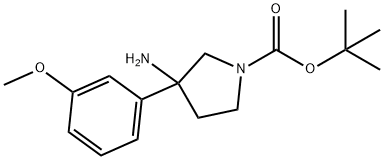 1,1-Dimethylethyl 3-amino-3-(3-methoxyphenyl)-1-pyrrolidinecarboxylate Structure