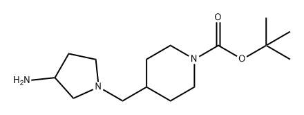 1-Piperidinecarboxylic acid, 4-[(3-amino-1-pyrrolidinyl)methyl]-, 1,1-dimethylethyl ester Structure