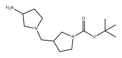 1-Pyrrolidinecarboxylic acid, 3-[(3-amino-1-pyrrolidinyl)methyl]-, 1,1-dimethylethyl ester Structure