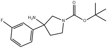 1-Pyrrolidinecarboxylic acid, 3-amino-3-(3-fluorophenyl)-, 1,1-dimethylethyl est… Structure