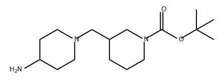 1-Piperidinecarboxylic acid, 3-[(4-amino-1-piperidinyl)methyl]-, 1,1-dimethylethyl ester Structure