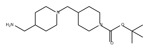 1-Piperidinecarboxylic acid, 4-[[4-(aminomethyl)-1-piperidinyl]methyl]-, 1,1-dimethylethyl ester Structure