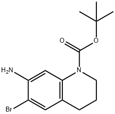 1,1-Dimethylethyl 7-amino-6-bromo-3,4-dihydro-1(2H)-quinolinecarboxylate Structure