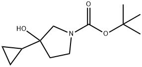 1-Pyrrolidinecarboxylic acid, 3-cyclopropyl-3-hydroxy-, 1,1-dimethylethyl ester Structure