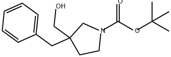 1-Pyrrolidinecarboxylic acid, 3-(hydroxymethyl)-3-(phenylmethyl)-, 1,1-dimethylethyl ester Structure