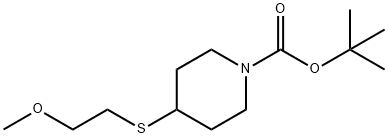 1-Piperidinecarboxylic acid, 4-[(2-methoxyethyl)thio]-, 1,1-dimethylethyl ester Structure