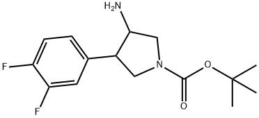 tert-butyl 3-amino-4-(3,4-difluorophenyl)pyrrolidine-1-carboxylate Structure