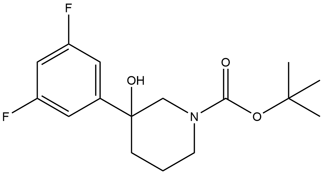 1,1-Dimethylethyl 3-(3,5-difluorophenyl)-3-hydroxy-1-piperidinecarboxylate 구조식 이미지