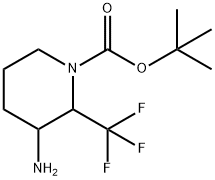 1-Piperidinecarboxylic acid, 3-amino-2-(trifluoromethyl)-, 1,1-dimethylethyl ester Structure