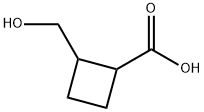 2-(Hydroxymethyl)cyclobutane-1-carboxylic acid 구조식 이미지