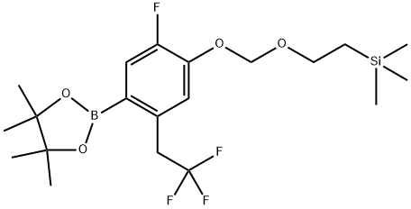 (2-([2-fluoro-4-(4,4,5,5-tetramethyl-1,3,2-dioxaborolan-2-yl)-5-(2,2,2- trifluoroethyl)phenoxy]methoxy}ethyl)(trimethyl)silane Structure