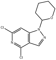 4,6-dichloro-1-(tetrahydro-2H-pyran-2-yl)-1H-pyrazolo[4,3-c]pyridine Structure