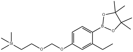 1,3,2-Dioxaborolane, 2-[2-ethyl-4-[[2-(trimethylsilyl)ethoxy]methoxy]phenyl]-4,4,5,5-tetramethyl- Structure
