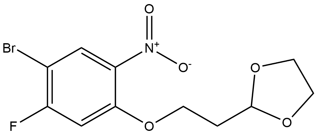 2-(2-(4-bromo-5-fluoro-2-nitrophenoxy)ethyl)-1,3-dioxolane Structure