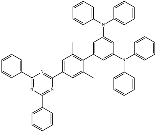 [1,1'-Biphenyl]-3,5-diamine, 4'-(4,6-diphenyl-1,3,5-triazin-2-yl)-2',6'-dimethyl-N3,N3,N5,N5-tetraphenyl- Structure