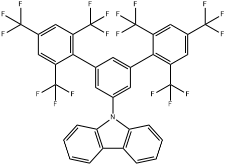 9H-Carbazole, 9-[2,2'',4,4'',6,6''-hexakis(trifluoromethyl)[1,1':3',1''-terphenyl]-5'-yl]- Structure