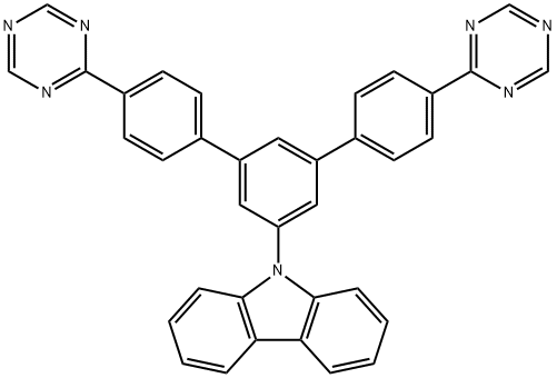 9H-Carbazole, 9-[4,4''-bis(1,3,5-triazin-2-yl)[1,1':3',1''-terphenyl]-5'-yl]- Structure