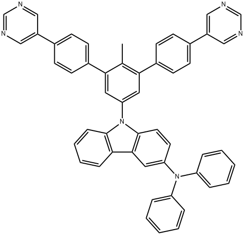 9H-Carbazol-3-amine, 9-(2'-methyl-4,4''-di-5-pyrimidinyl[1,1':3',1''-terphenyl]-5'-yl)-N,N-diphenyl- Structure